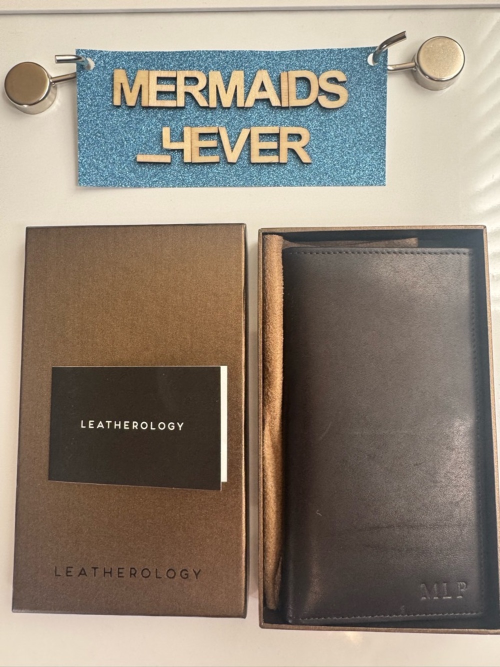 Leatherology Men's Black Leather Passport Wallet - Personalized Monogram MLP